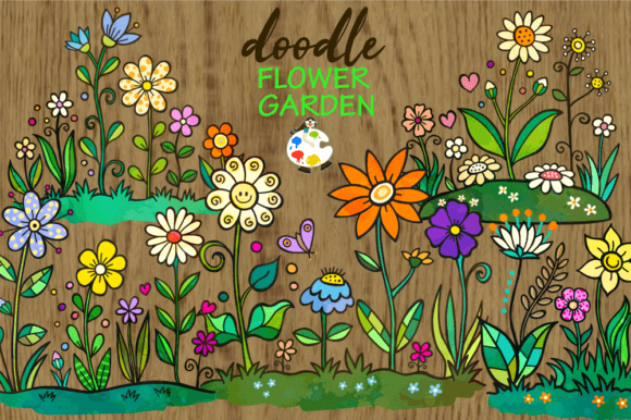 Download Doodle Flower Garden Design Elements - Design elements Collection