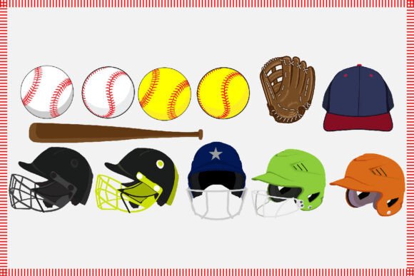 Download Baseball Kit, Softball Kit Vector - Premium Bundle