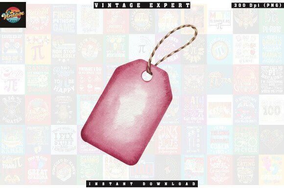 Download Valentine Pink Watercolor Gift Tag PNG - Gift tag png Collection