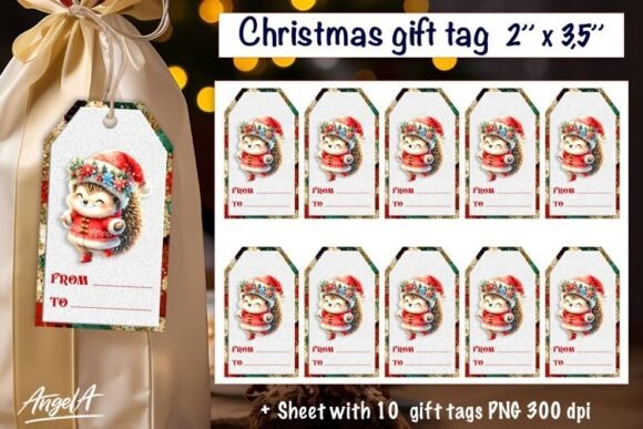 Download Christmas Animal Hedgehog Gift Tag PNG - Gift tag png Collection