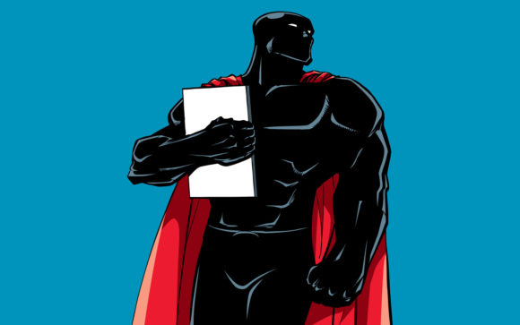 Download Superhero Holding Book Silhouette - Book silhouette Collection