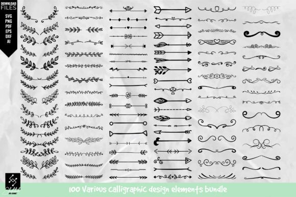 Download Various Calligraphic Design Elements Set - Design elements Collection