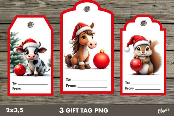 Download Christmas Gift Tag PNG. Cute Animal - Gift tag png Collection
